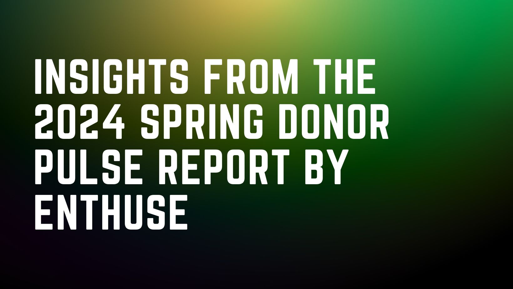 Insights from the 2024 Spring Donor Pulse Report