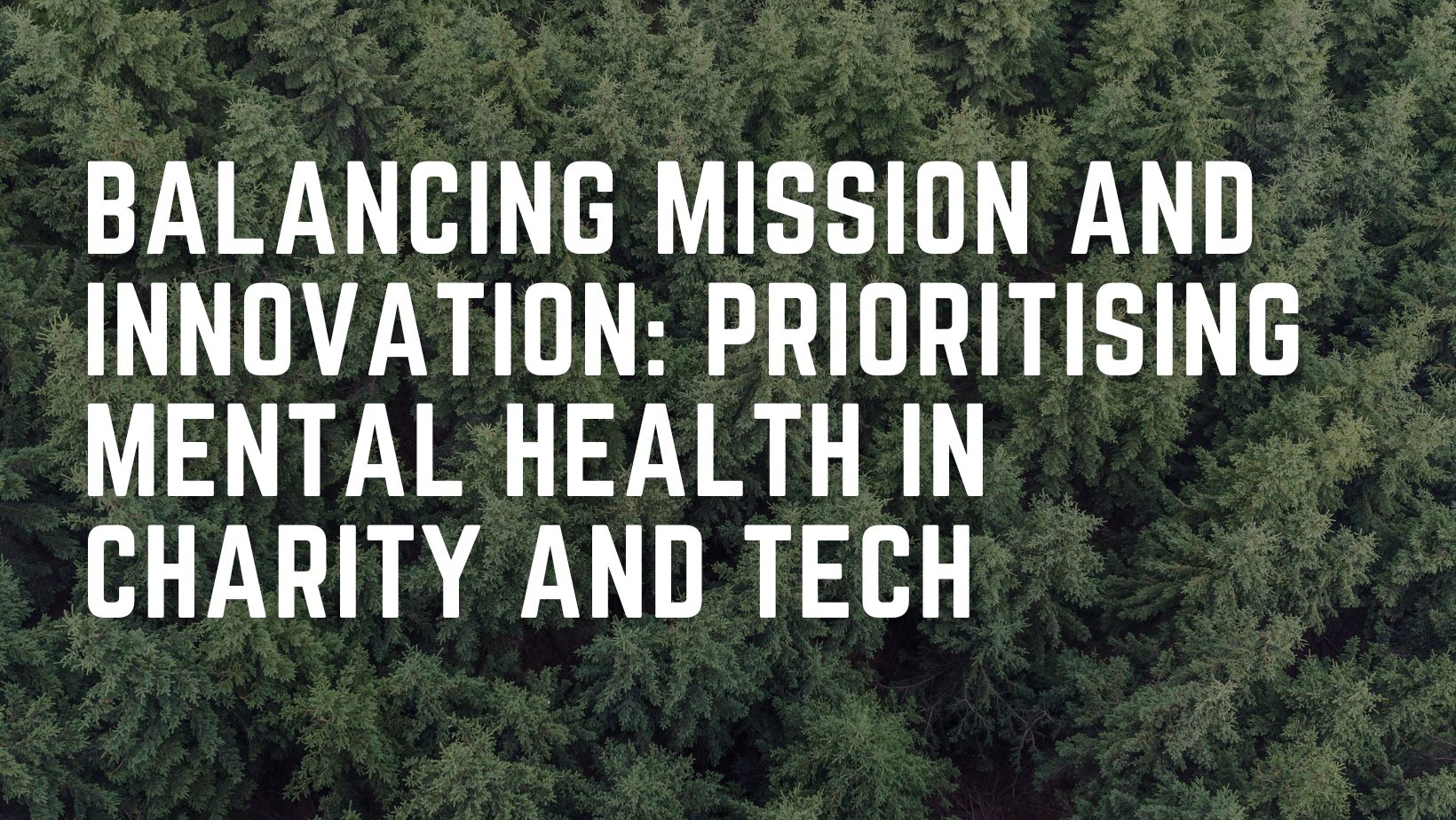 Balancing Mission & Innovation: Prioritising Mental Health in Charity & Tech